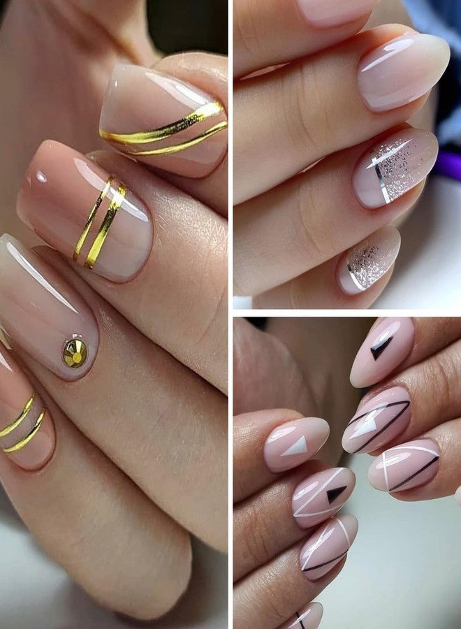 Kifmurase 15Pcs Gold Silver Lines Nail Art Stickers Decals 3D Golden French Manicure Strips Self-Adhesive Nails Art Decorations Supplies Geometric Waved Stripe Tape Manicure Sliders for Women DIY - Image 5